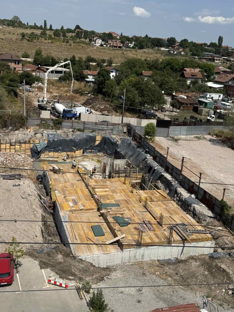 BS Residence II – aerial view of the construction site